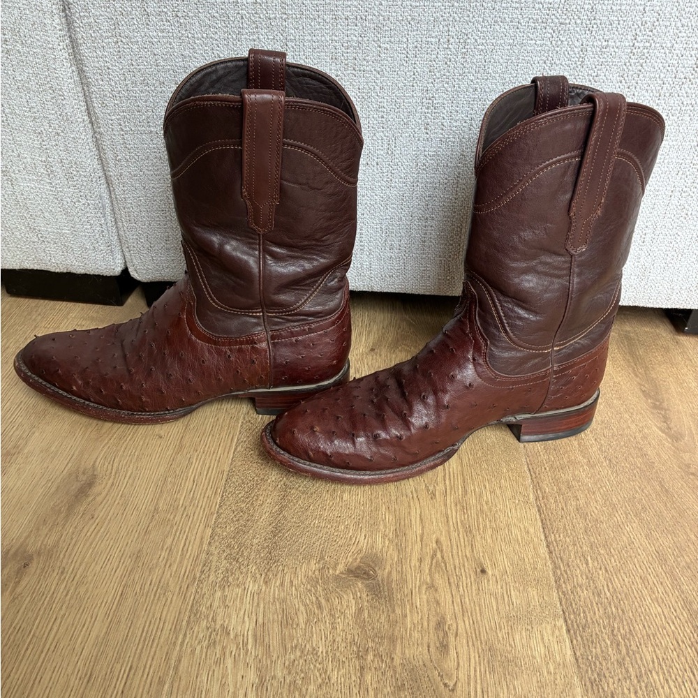 Men's Tecova Ostrich Leather the Duke cowboy boots. - Picture 3 of 6